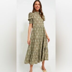 Tuckernuck Hyacinth House Bennett Maxi Dress Small (moss print)